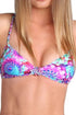 Luli Fama Sol Brillante Hand Knit Crochet Flowers Back Bra Top